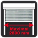 Maximal zul&auml;ssige Breite 2800 mm