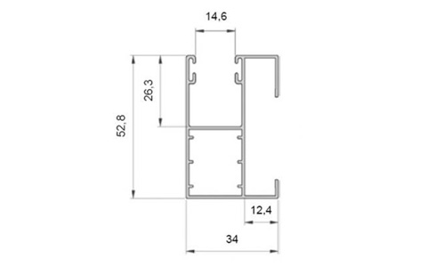 F&uuml;hrungsschiene PP53/ODS Zeichnung