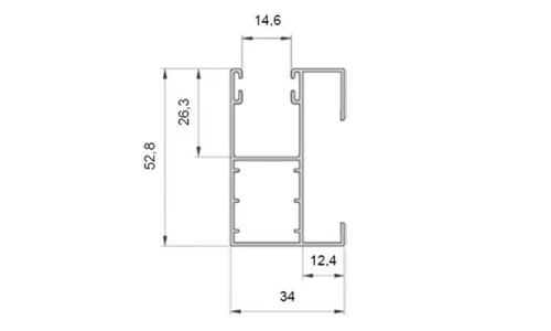 F&uuml;hrungsschiene PP53/ODS Zeichnung