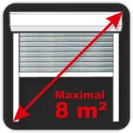 Maximale Fläche 8 m²